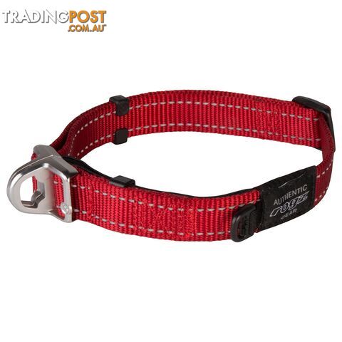 Rogz Safety Magnetic Buckle Adjustable Dog Collar Red Large - 649510038457 - PST-HBS20C