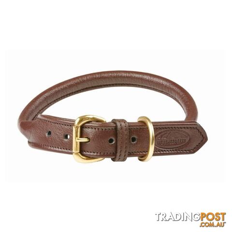 Weatherbeeta Dog Collar Rolled Leather Brown Extra Extra Large - 9329028245271 - GRB-WEA-1001694023