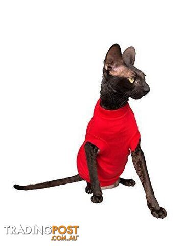 Sphynx cat's sweater Plaid Red Grey Naked Cat Hairless