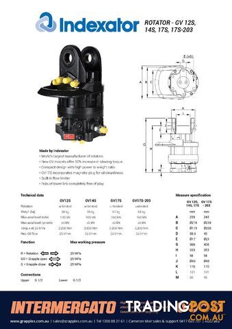 Pendulum Mount Rotators - excavators & cranes, Indexator & Intermercato - photo 2 of 9