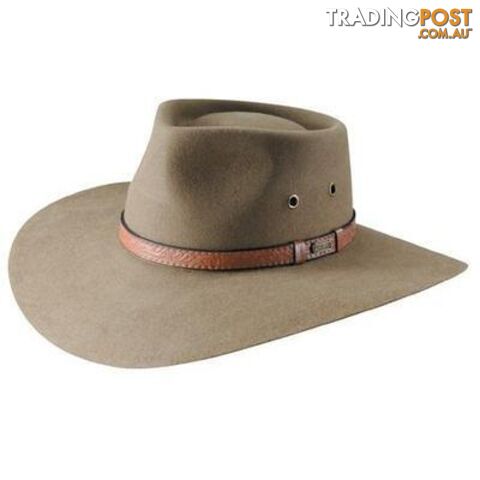 AKUBRA Territory WIDE BRIM Felt Hat - Santone Fawn [Hat Size:55cm / 6 7/8 - 511-santone-55