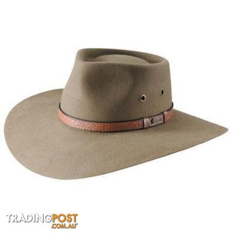 AKUBRA Territory WIDE BRIM Felt Hat - Santone Fawn [Hat Size:55cm / 6 7/8 - 511-santone-55