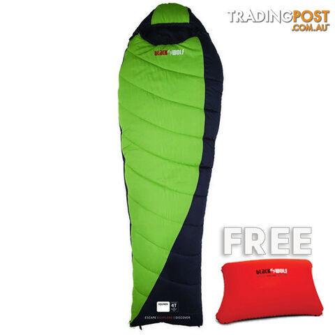 Black Wolf Equinox 150 Compact Sleeping Bag - Green - 4262-Green