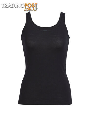 Icebreaker Siren Womens Merino Tank Top - Black - XL - 103213001XL