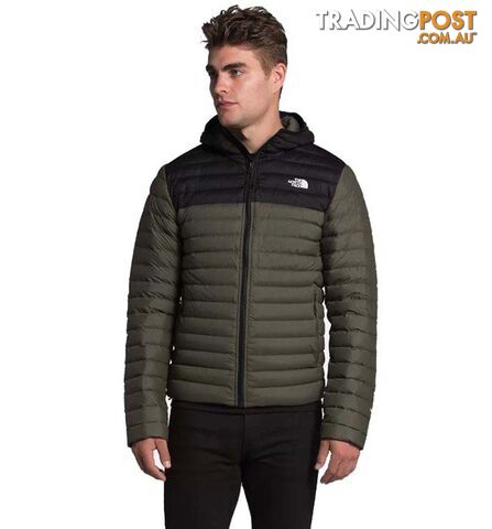 The North Face Stretch Down Mens Insulated Hoodie - New Taupe Green/TNF Black - S - NF0A3Y55BQW-R0S