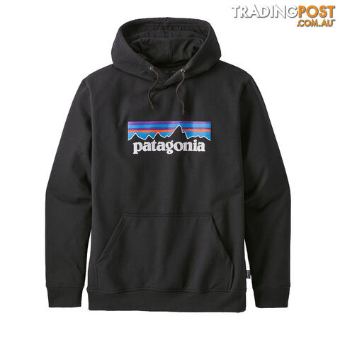 Patagonia P-6 Logo Uprisal Mens Fleece Hoody - Black - S - 39539-BLK-S