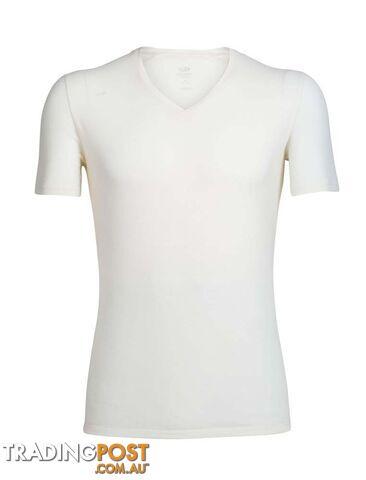 Icebreaker Merino Anatomica SS V Neck Mens T-Shirt - Snow - XL - 103661104XL