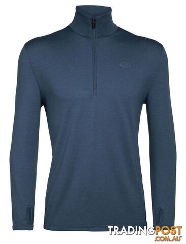 Icebreaker Merino Original LS Half Zip Mens Pullover Top - PRUSSIAN BLUE - XL -...