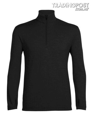 Icebreaker Merino Original LS Half Zip Mens Top - Black - XL - 100871001XL