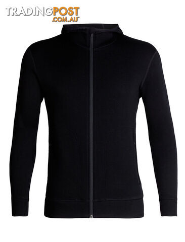 Icebreaker Elemental Mens Full Zip Merino Fleece Hoodie - Black - M -...