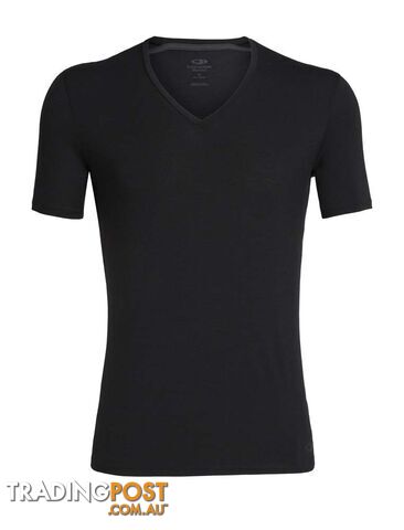 Icebreaker Merino Anatomica SS V Neck Mens T-Shirt - Black - XXL - 103661001XXL