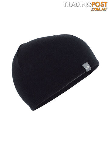 Icebreaker Pocket Adult Merino Beanie - Black/Gritstone Heather - OS -...