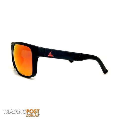 Alpinamente Swell Polarized Performance Sunglasses - Red - Rubber Black - SWELL02PRE