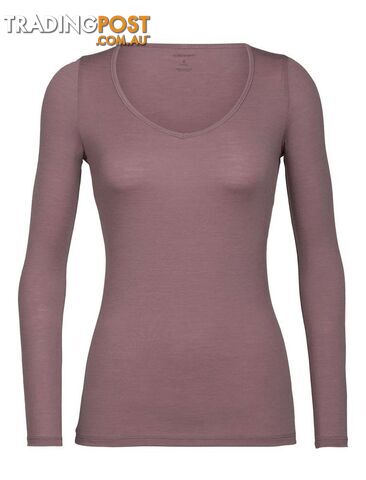 Icebreaker Merino Siren LS Sweetheart Womens Top - SUEDE - M - 103194633M