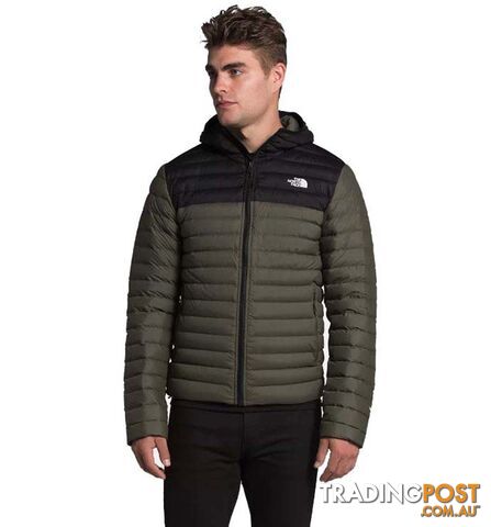The North Face Stretch Down Mens Insulated Hoodie - New Taupe Green/TNF Black - XL - NF0A3Y55BQW-X1L