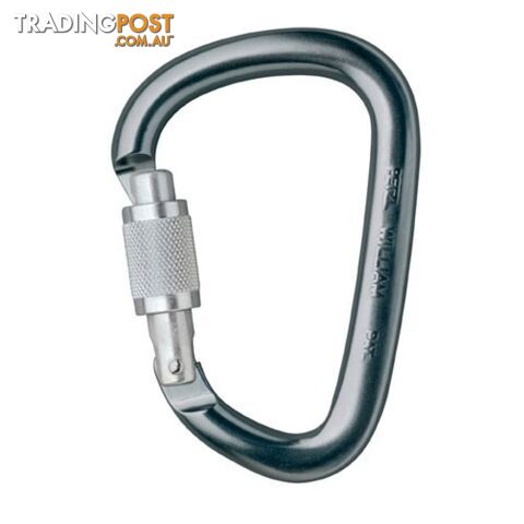 Petzl William Screw Lock D-Shape Carabiner - Black - K168-M36ASL