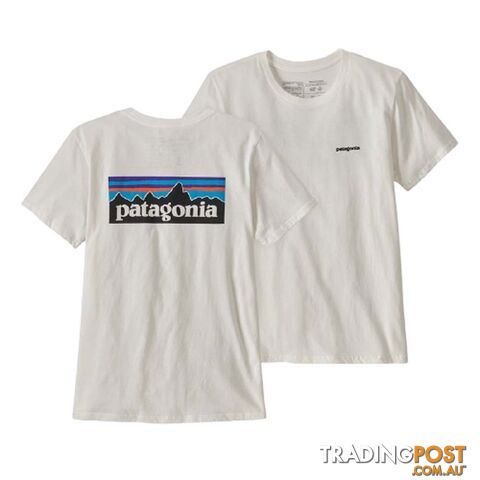 Patagonia P-6 Logo Organic Crew Womens Everyday T-Shirt - White - XS -...