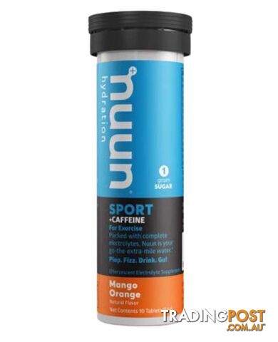 Nuun Sport Electrolyte Drink Tablet - Mango Orange + Caffeine - NUUN-EMO8