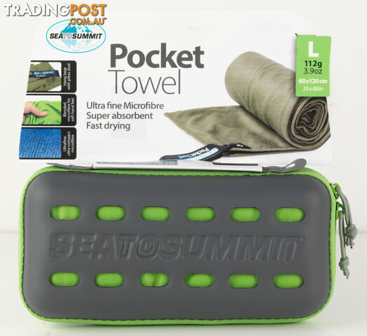 Sea To Summit Microfibre Pocket Towel Large - Lime - apoctlli
