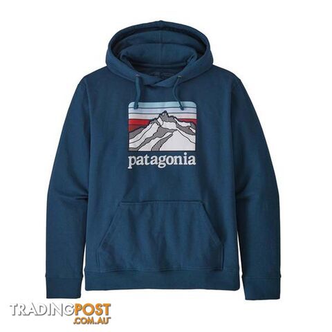 Patagonia Line Logo Ridge Uprisal Mens Fleece Hoody - Crater Blue - M -...