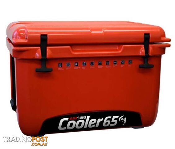 Black Wolf 65L Hardside Ice Cooler - True Red - W0131-TrueRed