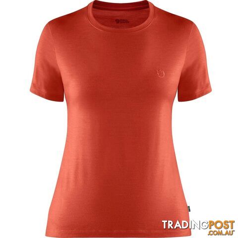 Fjallraven Abisko Wool SS Womens T-Shirt - Flame Orange - L - CF84101214L