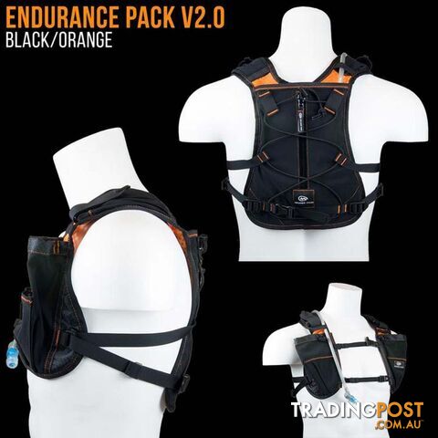 Orange Mud Endurance Hydration Pack w/ 2L Bladder - Black/Black - BPVP70-BK3-20