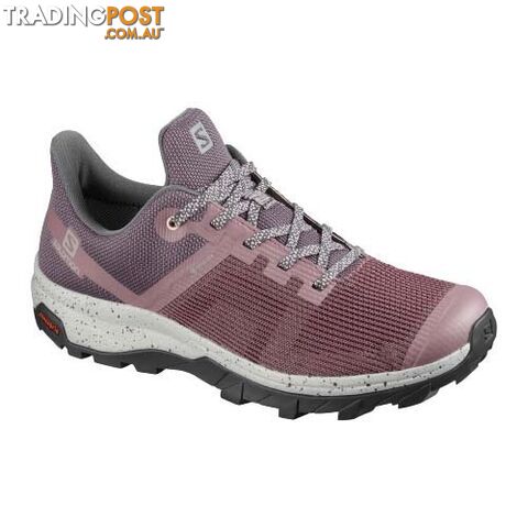 Salomon Outline Prism GTX Womens Hiking Shoes - Flint/Ebony/Tropical Peach - 8US - 411281-065