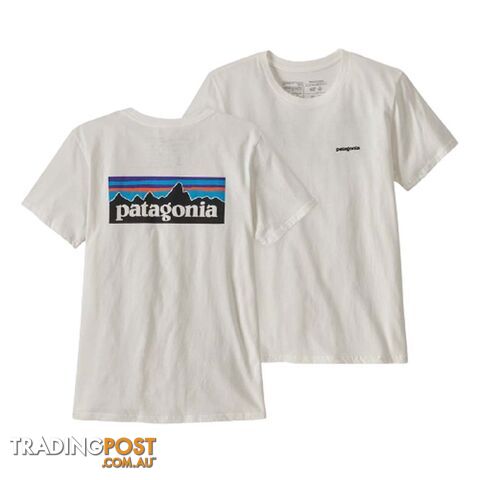 Patagonia P-6 Logo Organic Crew Womens Everyday T-Shirt - White - S -...