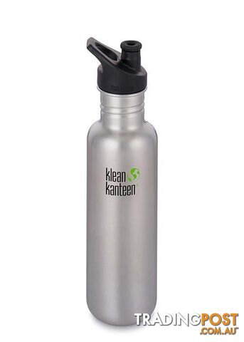 Klean Kanteen 27oz Classic Sport Cap Water Bottle .8L - Brushed Stainless -...