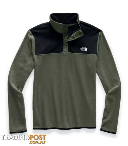 The North Face TKA Glacier Snap-Neck Mens Fleece Pullover - New Taupe Green/TNF...