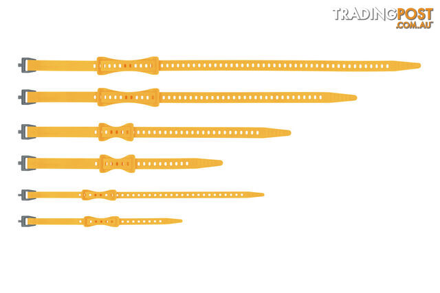 Sea To Summit Stretch-Loc 25 TPU Straps - 20mm X 625mm - 2pk - Yellow -...