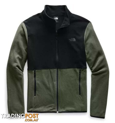 The North Face TKA Glacier FZ Mens Fleece Jacket - New Taupe Green/TNF Black - M...