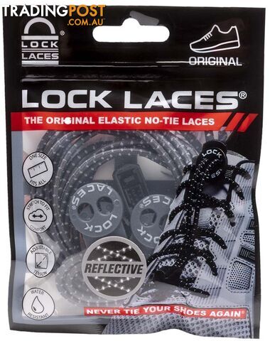 Lock Laces Reflective Shoe Laces - Storm Grey - LL-REFL-GRY