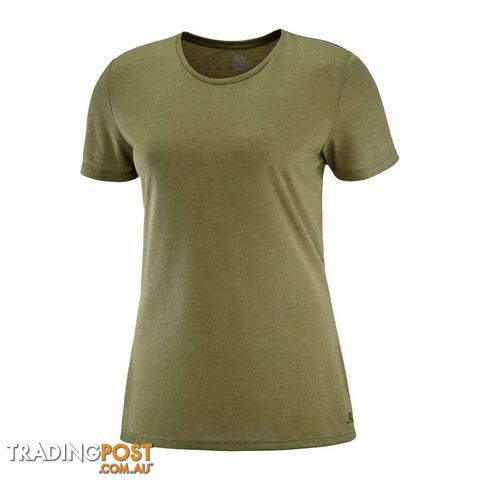 Salomon Comet Womens Short Sleeve Lightweight T-Shirt - Martini Olive/Heather -...