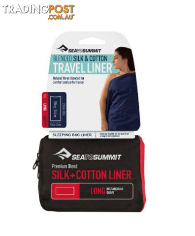 Sea To Summit Travel Silk-Cotton Sleeping Bag Liner - Navy - Long - ASLKCTNLONGNB