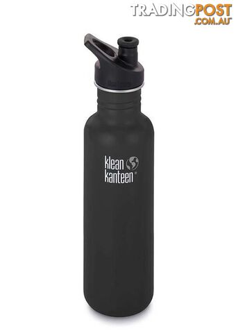 Klean Kanteen 27oz Classic Sport Cap Water Bottle .8L - Shale Black - XK1003085