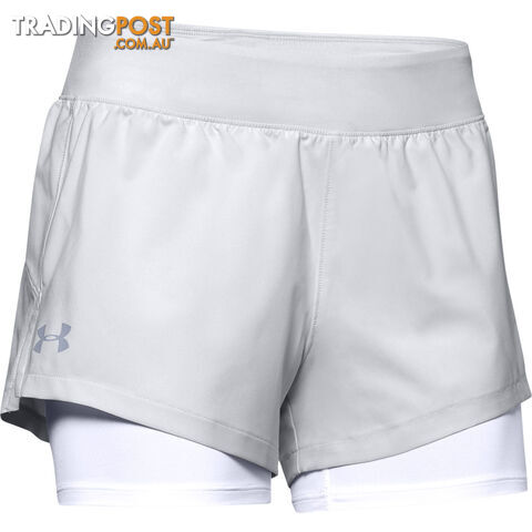 Under Armour Launch SW 2-In-1 Womens Short - Grey - XL - 1342843-015-XL