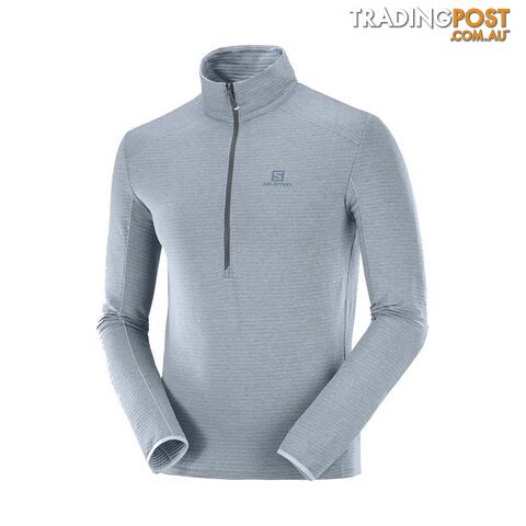 Salomon Outline Half Zip Midlayer Mens Lightweight Fleece Jacket - Ashley Blue -...