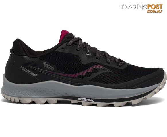 Saucony Peregrine 11 GTX Womens Trail Running Shoes - Black/Cherry - 7.5 - S10643-45-75