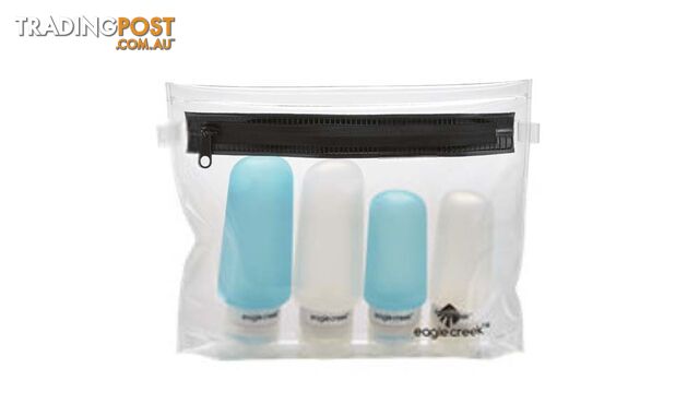 Eagle Creek Silicone Bottle Set - Clear/ Aqua - EC41262-ClearAqua