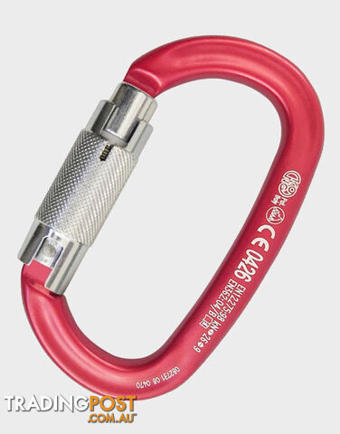 Kong 712 OVAL AUTO BLOCK Locking ALLOY Carabiner - red - KON07123