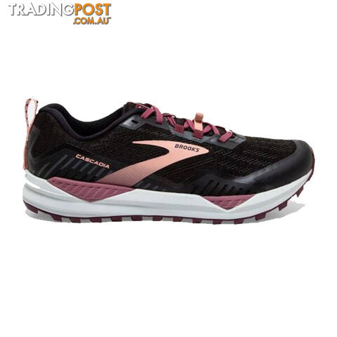 Brooks Cascadia 15 Womens Trail Running Shoes - Black/Ebony/Coral Cloud - 7 - 120331-1B-087-7