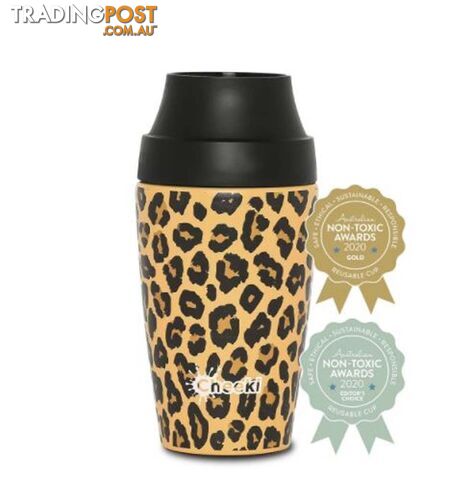 Cheeki Insulated Reusuable Coffee Mug - 350ml - 3D Leopard - OCM350LP3D