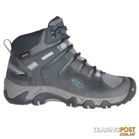Keen Steens Leather WP Womens Waterproof Hiking Boots - Steel Grey Ocean Wave - US 10 - 1022332-10