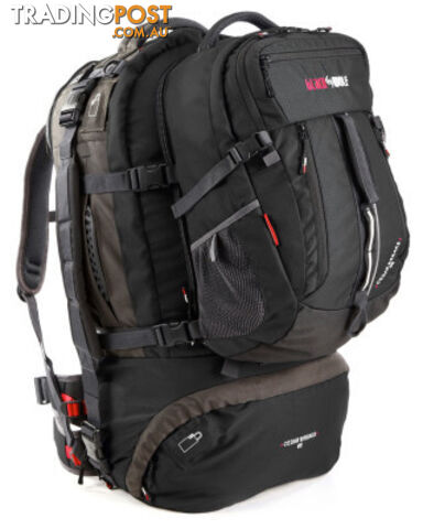 Black Wolf Cedar Breaks 55L Travel Backpack & Zip-off daypack - Black -...