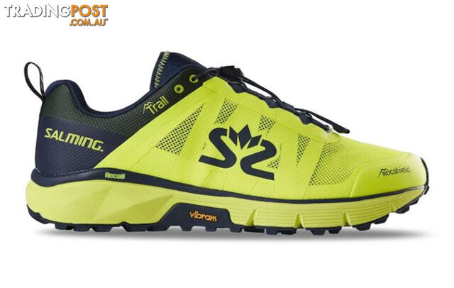 Salming Trail 6 Mens Trail Running Shoes - Safety Yellow/Navy Blue - US11.5 -...