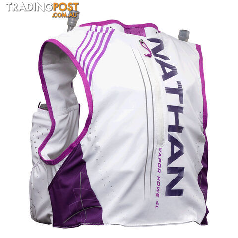 Nathan VaporHowe 4L 2.0 Womens Racing Hydration Vest - White/Purple Cactus/Majesty - NS4737-0419