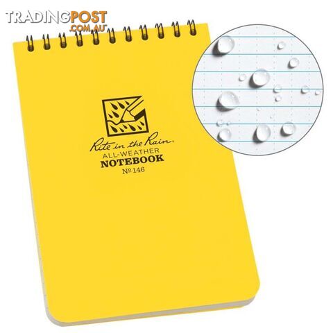 Rite In The Rain Top Spiral 4 X 6 Polydura Waterproof Notebook - XRTPSPRL4x6NBK