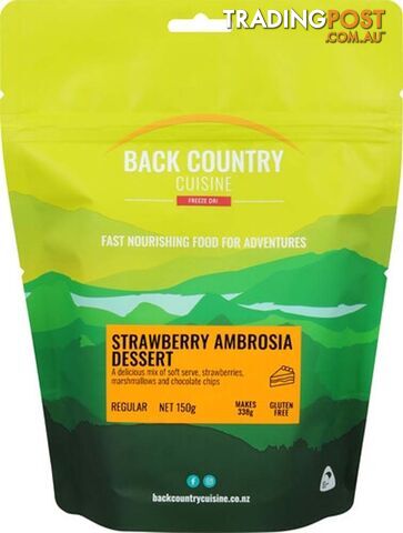 Back Country Cuisine Freeze Dried Meal - Strawberry Ambrosia Dessert - Regular - BC422